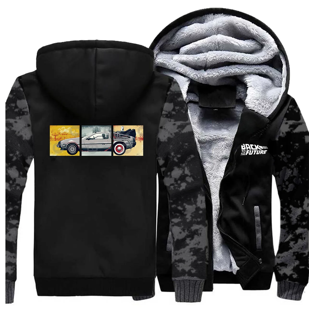 

Back To The Future Coat Winter The Car Men Thick Warm Fleece Jacket Camo Male Thicken Jackets Sportswear Camouflage Hoodie Coats