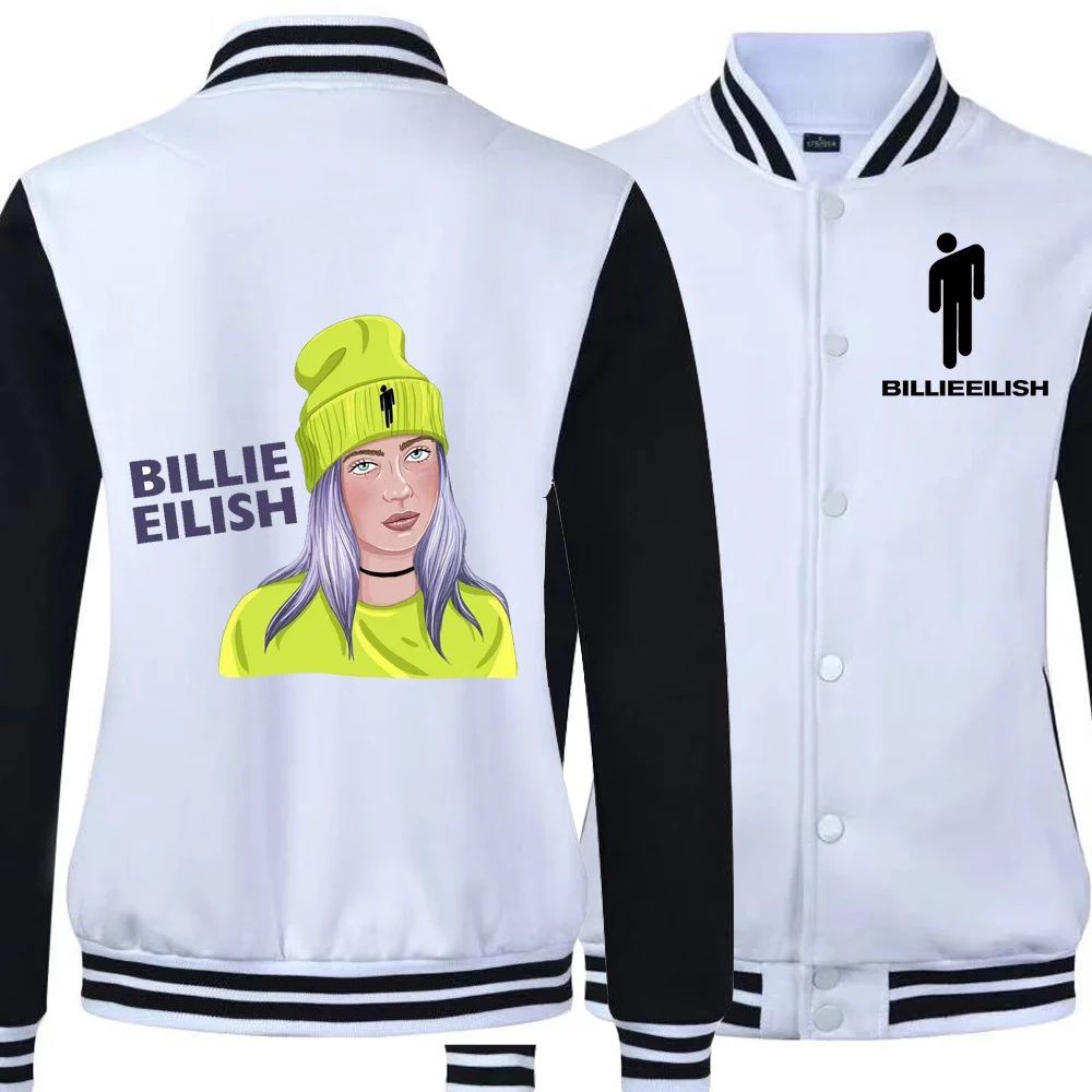

Billie Eilish New Baseball Jacket for Men's 2019 Fashion Design Man Slim Fit College Varsity Brand Jacket Men Veste Homme Fleece