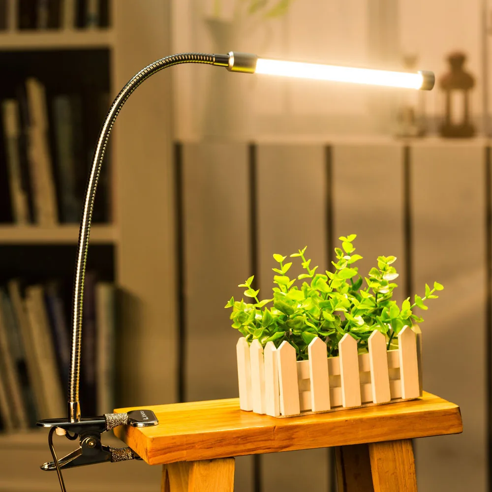 

10W Eye Protection LED Clamp Clip Light Table Desk Reading Lamp 10-level Brightness Adjustable 3 Lighting Colors USB Powered