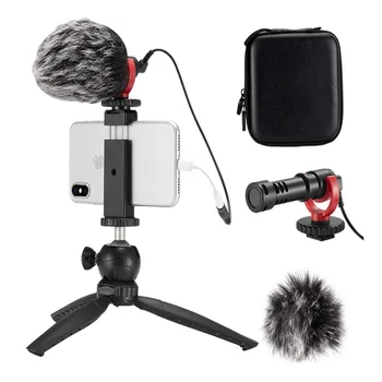 

FULAIM Smartphone Video Microphone kit Anti-Shock Mount Phone Holder Tripod Compatible with Mobiles Phone and DSLR camera stand