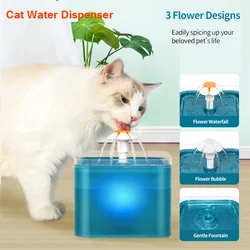 Fontaine à eau automatique pour chat, filtre d'intérieur, abreuvoir à LED 2L, distributeur d'eau pour animaux de compagnie 