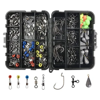 

160Pc Accessory Set Crank Hook Lead Set Three-Fork Turn Ring Bead 8 Word Ring Connector Fishing Gear Accessories