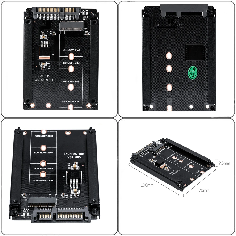SSD Adapter Metal Case B+M key M.2 NGFF SSD to 2.5 SATA 6Gb/s adapter card enclosure Socket m2 NGFF adapter 2230/2242/2260/2280 M2