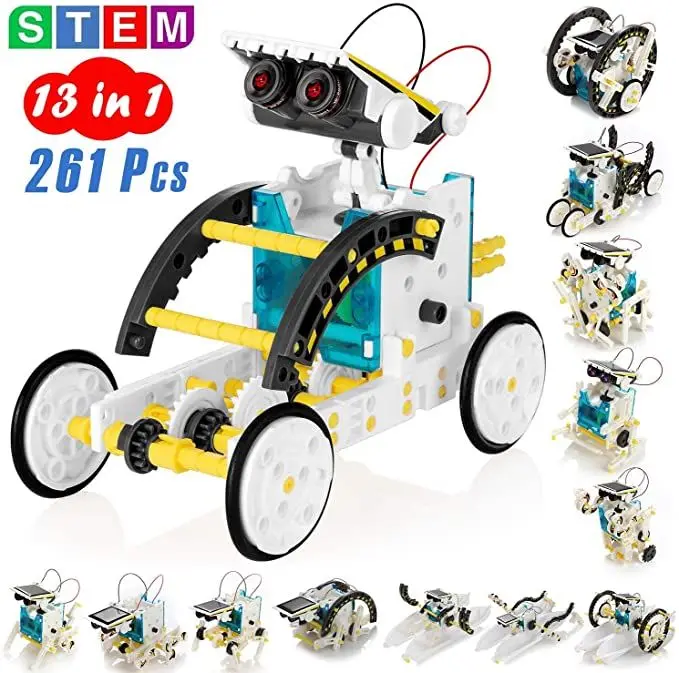 13 en 1 solaire alimenté Robot Kit bricolage assemblé Science jouets éducatifs pour enfants Transformation Robot garçon cadeau école tige