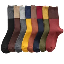 Забавные хлопковые свободные носки в стиле пэчворк, повседневные носки в японском стиле Харадзюку, короткие носки для девочек в стиле ретро, цветные полосатые женские длинные носки