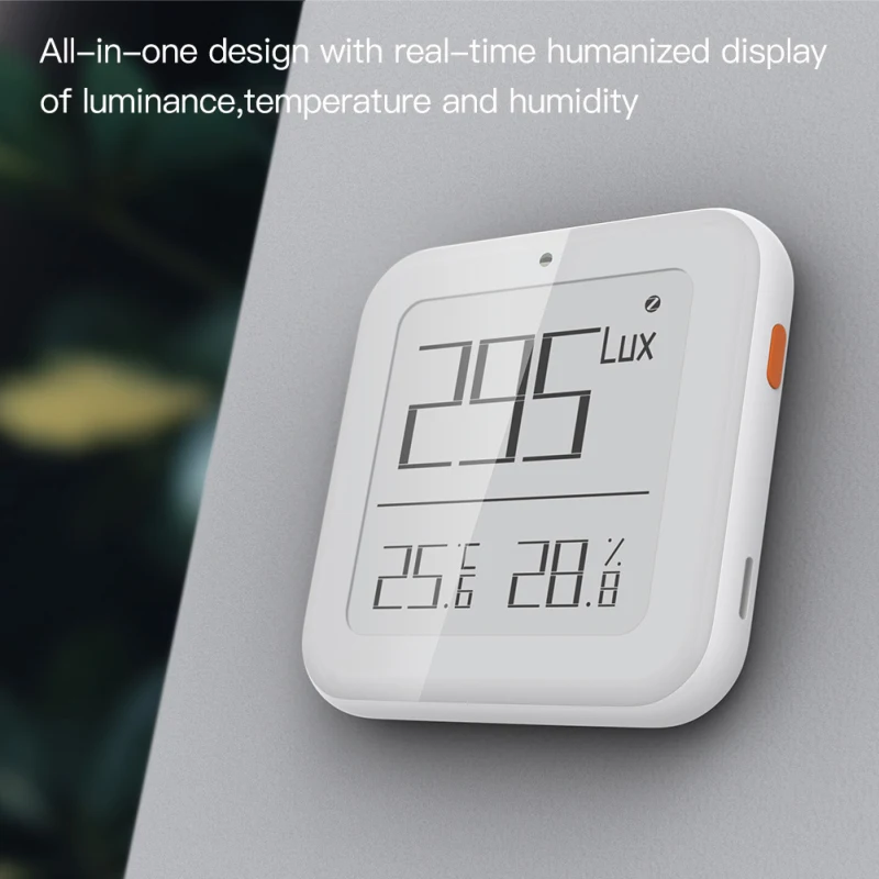 Tuya Zigbee Smart Brightness Thermometer Sensor Real-time Light Sensitive Temperature And Humidity Detector With LED Screen | Электроника
