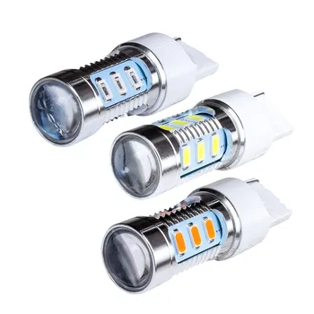 

2pcs T20 7440 W21W WY21W 15 SMD 5630 High Power LED lamp Yellow Amber Turn Signal Red Brake light bulb White Reverse lights 12V