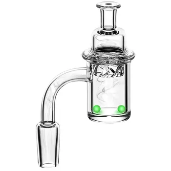 

100% Made of Quartz Banger 14mm Male Degree 4mm Thick 25mm Wide Quartz with Glow Ball