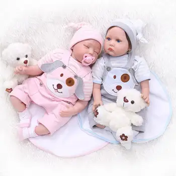 

NPK 55CM Soft silicone Reborn Baby Dolls newborn babies twins boy girl bebe reborn Handmade reborn Toys gift bonecas l.o.l