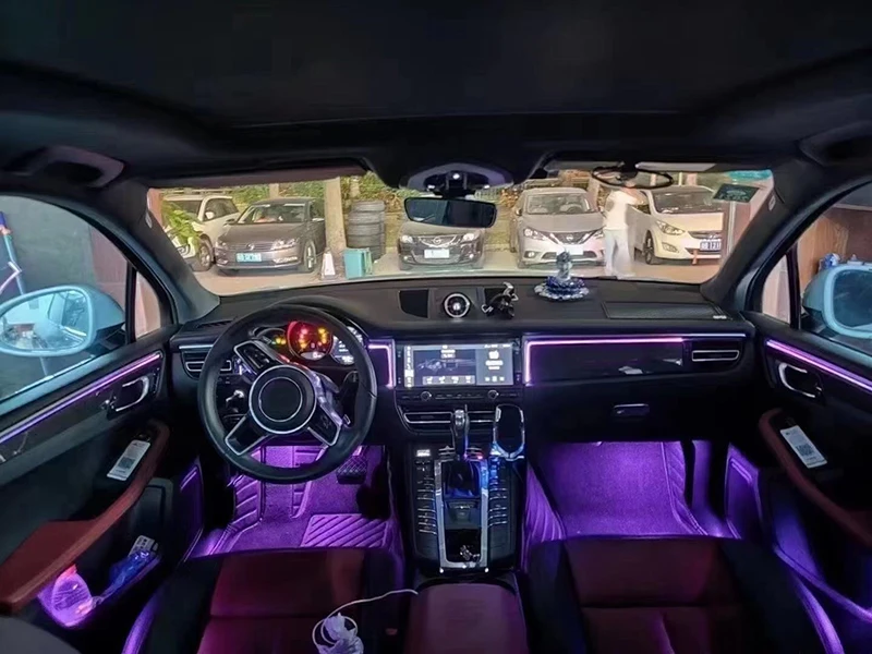 

Для Porsche Macan 2014-2021 реальное углеродное волокно внутренсветильник освещение запасная панель управления освещением