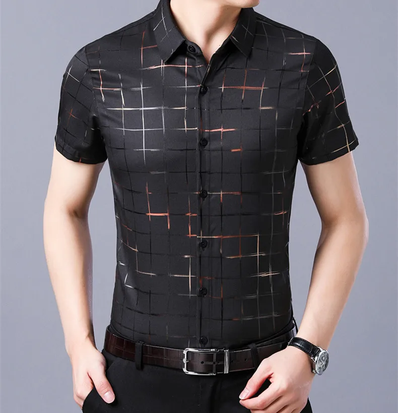 

2020 new men's shirt mercerized cotton men's professional shirt men's solid color shirt short sleeve