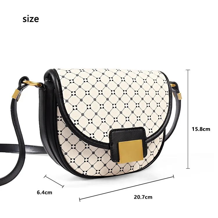 Fashion Geometric Printing Saddle Bag Women PU Leather Shoulder Messenger Bags Brand Design Luxury Handbags Girl Daily Purses green shoulder bag