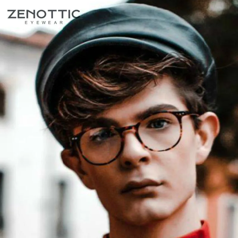 ZENOTTIC Ацетат круглые компьютерные очки оправа для мужчин женщин Ретро