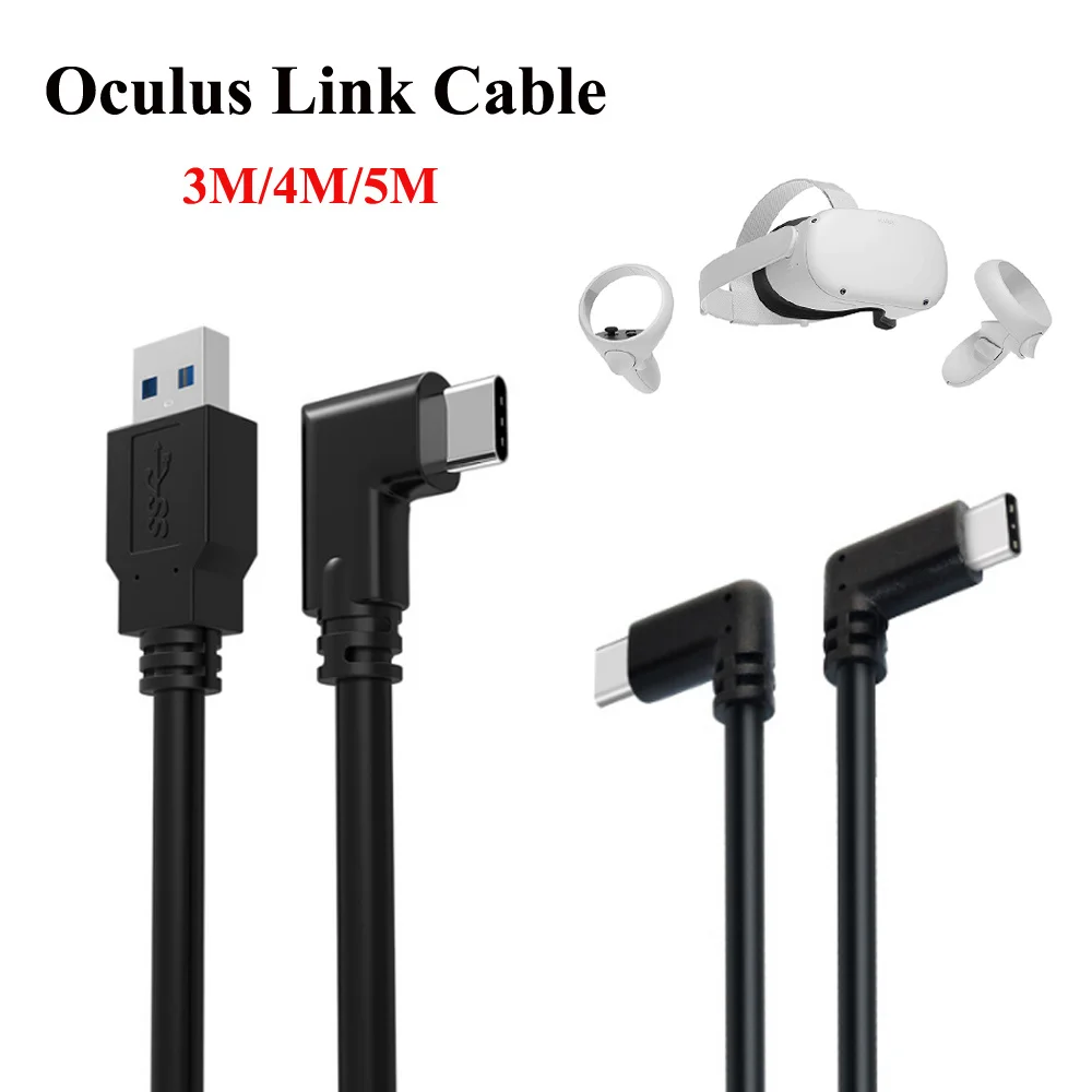 Cable de datos para auriculares Oculus Quest 2 VR, Cable de carga USB 3,1 tipo C, Cable de transferencia de datos, accesorios, 3M, 4M, 5M