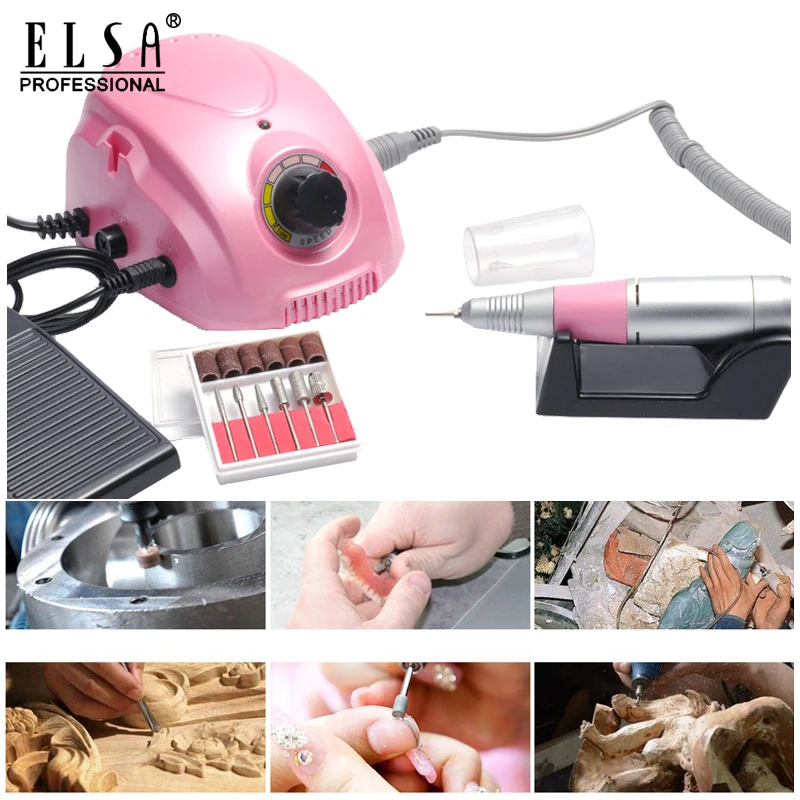 Tanie 35000RPM elektryczna wiertarka do paznokci maszyna do Manicure aparatura do Manicure Pedicure pilnik do paznokci narzędzia wiertła polski bity zestawy narzędzi