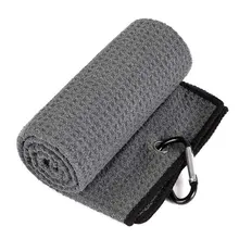 

Golf Towel Waffle Pattern Cotton With Carabiner Cleaning Towels Microfiber Hook Cleans Clubs Balls Hands