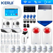 KERUI K52 wifi GSM сигнализация ISO Android приложение дистанционное управление домашняя сигнализация Безопасность Солнечная Сирена RFID wifi камера Сигнал повторитель