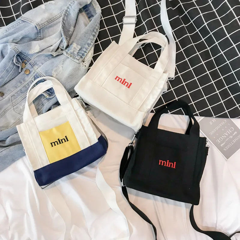 

2019 Spring New Style Fashion Single-shoulder Canvas Bag Versatile Hand Oblique Bag Square Sling Bag Women's Trendy Bag