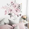 Water Color Pink flowers wall stickers bedroom living room decoration mural home decor decals Flower cluster stickers wallpaper ► Photo 2/6