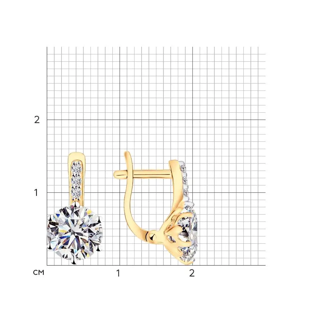 Серьги SOKOLOV из золочёного серебра со Swarovski Zirconia
