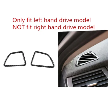 

2pcs Air Vent trim Set Carbon Fiber Front Upper Frame Sticker Interior For BMW X5 E70 X6 E71 2008-2014 Left-Hand Drive