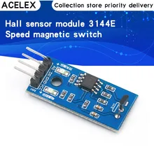 Módulo de sensores de pasillo para coche inteligente Arduino, 3144E, 4 pines, velocidad, módulo magnético, Sensor de conteo de velocidad