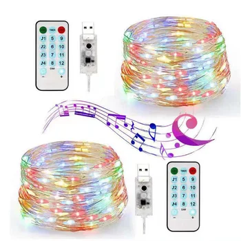 

Fairy Lights USB Operated LED String Lights Remote music Control Timer Twinkle String Lights 8 Modes 16.4 Feet Firefly Lights