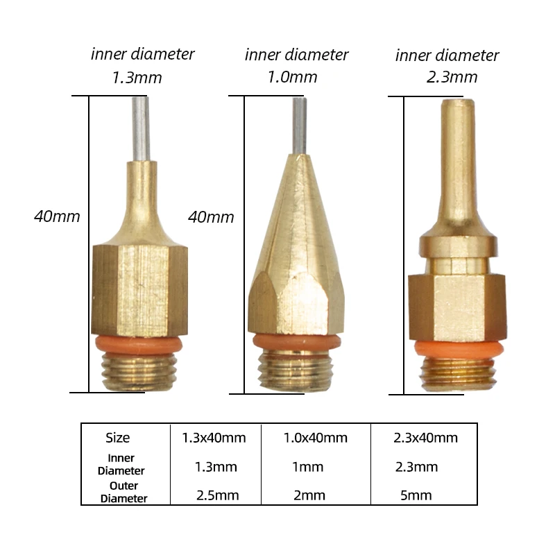 Hot Melt Glue Gun Nozzle Copper 1mm/1.5mm/2mm/6mm Flat With Wrench 1Pcs/Lot