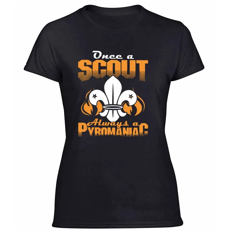 Модная мужская футболка Once A Scout Always A pyroniac, хлопок, мужские футболки с коротким рукавом