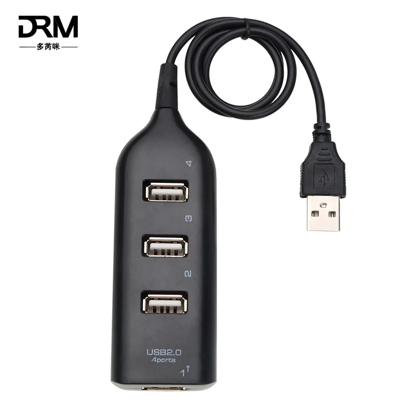 Adaptador de Hub de alta velocidad, miniconcentrador USB 2,0, divisor de 4 puertos para PC, portátil, USB 2,0