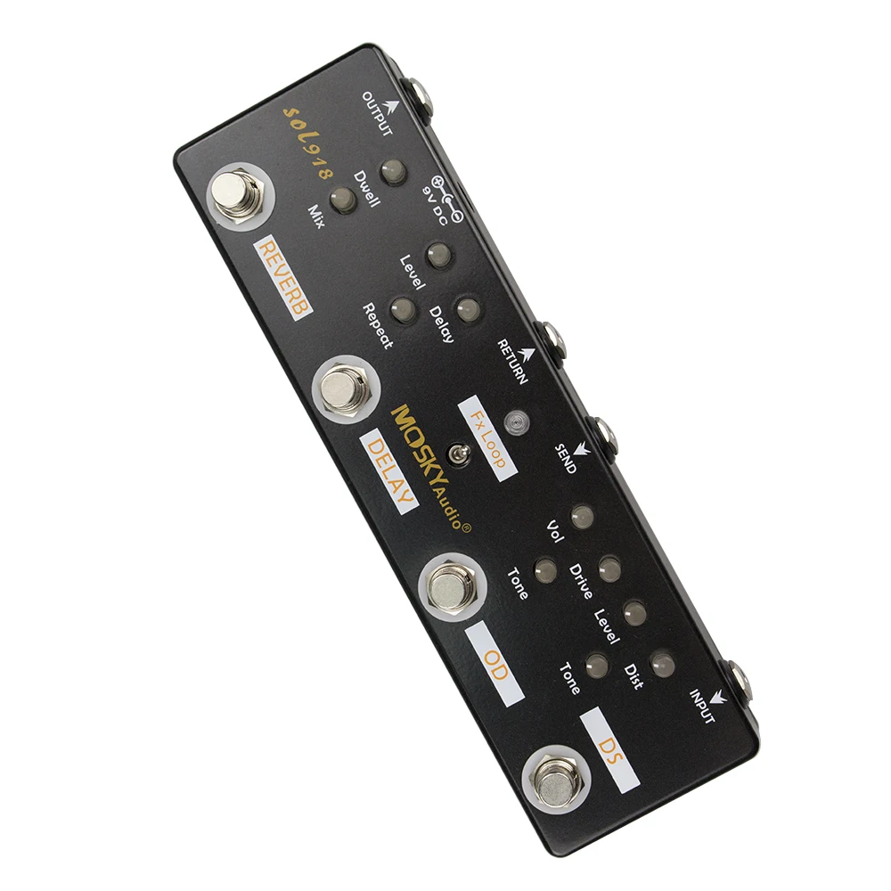 Mosky Sol918 5イン1ギターマルチエフェクトペダル遅延リバーブ