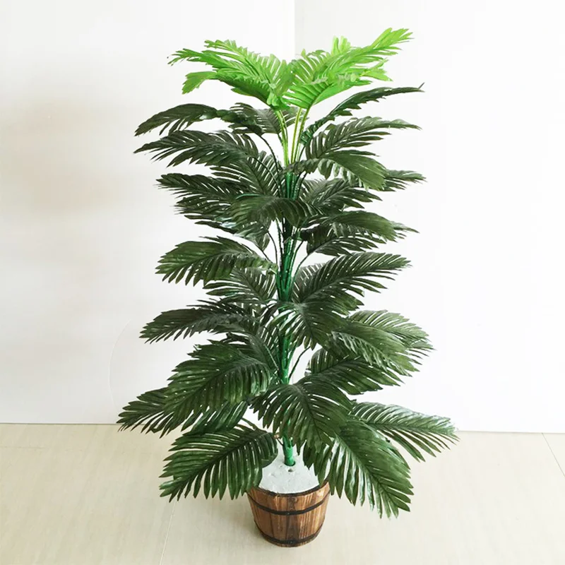 

90cm 39 Leaves Tropical Tree Large Artificial Plam Plants Fake Monstera Branch Silk Palm Leafs Without Pot For Home Garden Decor