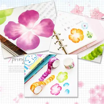 

Creative petal shape and paper tape hand account diary 10 DIY optional C1J7
