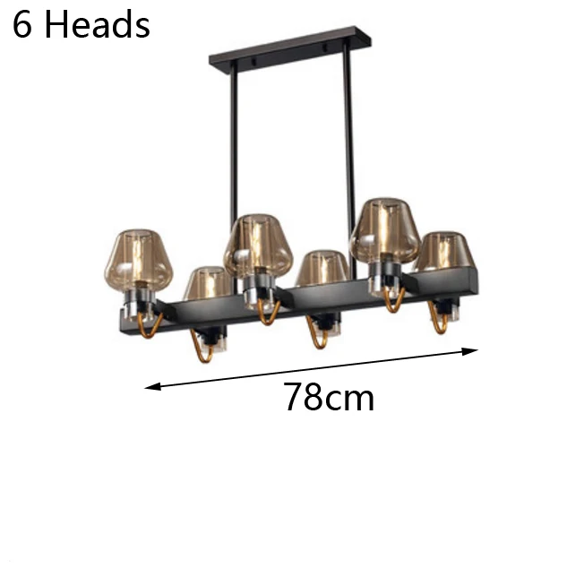 6 light L78CM Американская Роскошная ретро люстра RH Лофт светодиодный E14 подвесная люстра светодиодные люстры канделябры капля света для гостиной - Цвет абажура: 6 light L78CM