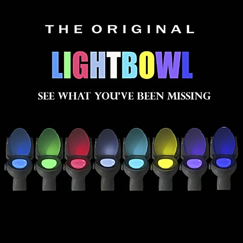 Светодиодные лампы для туалета ночник датчик 8 цветов человеческий дом и