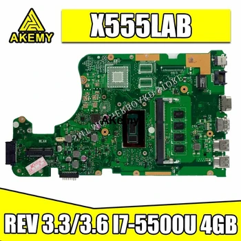 

X555LAB Motherboard For Asus X555LD X555LA Laptop Motherboard Mainboard mianboard 100% Test Ok REV 3.3/3.6 I7-5500U 4GB-RAM