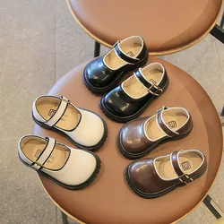 Chaussures en cuir pour enfants, baskets décontractées à semelle souple, chaussures de princesse pour filles, E11224, printemps 2022 