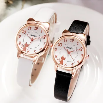 

2020 New Arrival Girls Watches Women Fashion Casual Leather Dresses Wristwatches Ladies Watch Quartz Clock Relogio Feminino