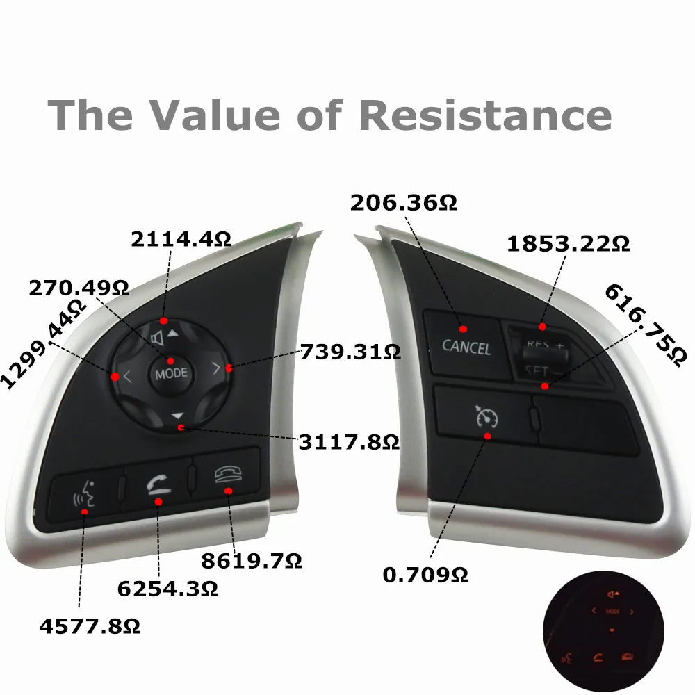 

For Mitsubishi Eclipse Cross 2016-2018 Steering Wheel Cruise Control Buttons Remote Control Volume Button