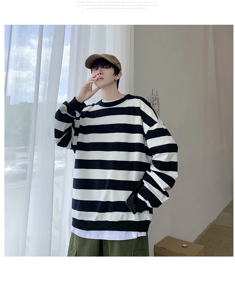 Men's 13 Color Full High-quality Coats Stripe Printing Hoodies Mens Cotton Clothes Pullover Casual Loose Sweatshirts Size M-5XL