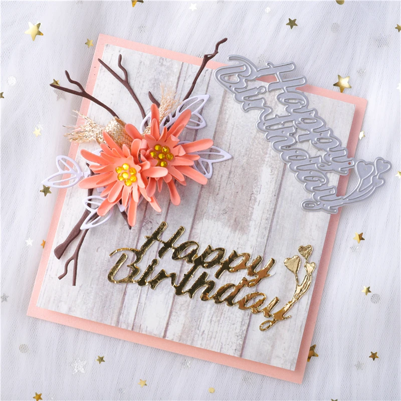 Happy Birthday Carbon Steel Cutting Die Craft Card Scrapbooking Stencil T