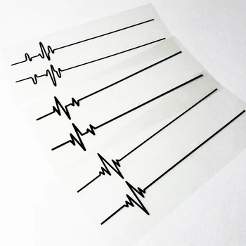 

2x Car Styling Vinyl Decals Creative Hearbeats Electrocardiogram Motorcycle Oil Tank Stickers 25cm