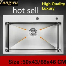 Домашняя многофункциональная кухонная ручная раковина одинарная мойка для мытья овощей стандарт 304 нержавеющая сталь 50x43/68x46 см