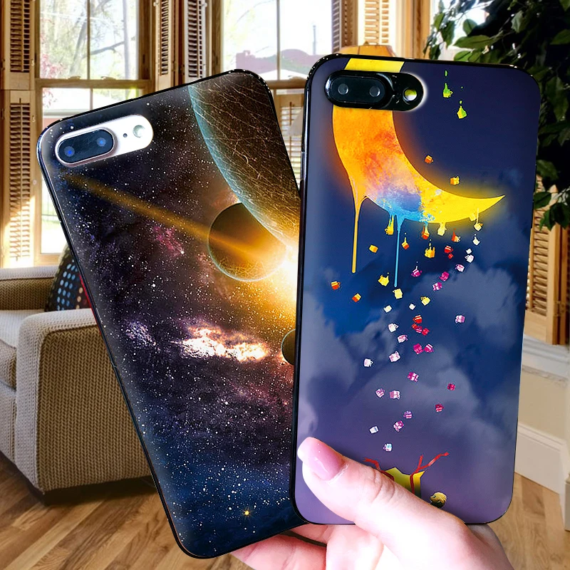 

Cases For Samsung A70 50 40 30 20 10 60 6 Plus Watercolor Outer Space A7 A8 A9Soft Phone Back Cover Gift