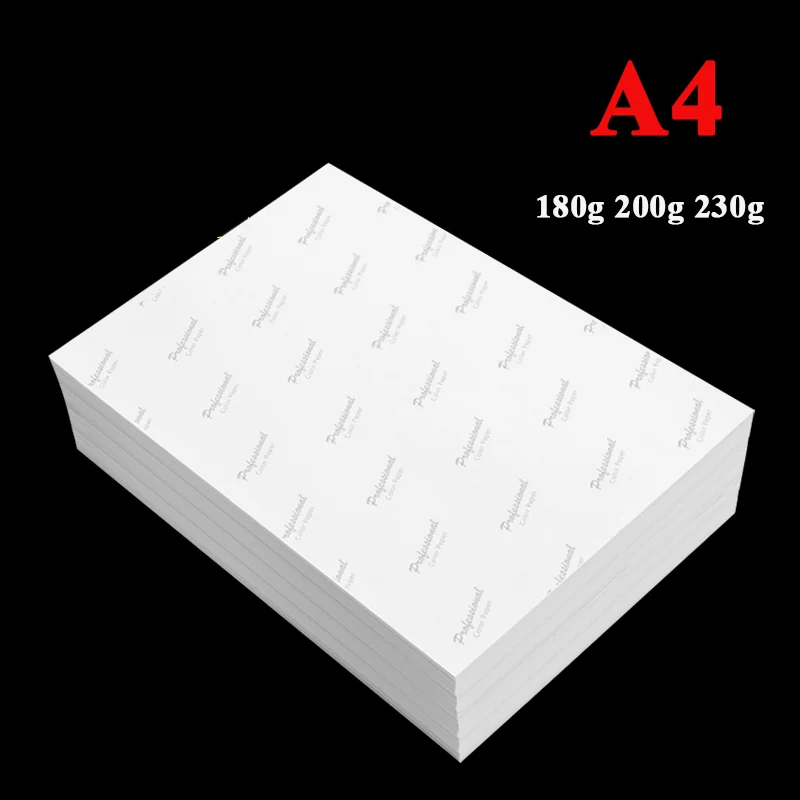 고광택 인화지, A4 100 시트, 광택 프린터 인화지, 180g, 200g, 230g, 도매