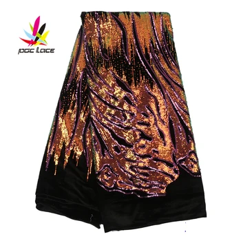 

Sequin Fabric Bridal Velvet Original Flowers Indian Dress Handmade Flowers for Dress Mesh Tulle Africa Luxury Lace AMY3029B