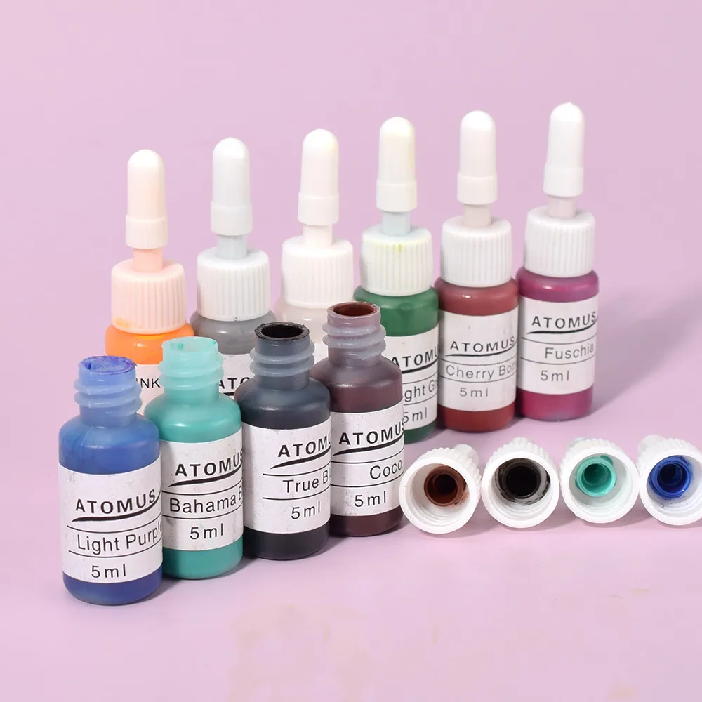 10pcs/set Professional Multi Colors Tattoo Ink Pigment Set Kits 5ml Beauty Makeup Paints Bottles Tools Body Art Accessory