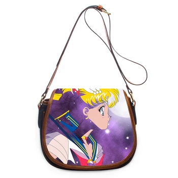 

Customized Sailor Moon Print PU Leather Messenger Bags for Women Girls Crossbody Bag Ladies Luxury Design Hand Totes Females