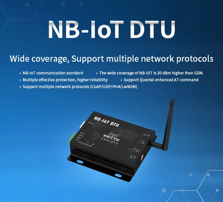 E840-DTU(NB-03) RS232 RS485 NB-IoT беспроводной трансивер IoT сервер последовательного порта CoAP UDP Band5 868 МГц 915 МГц передатчик приемник