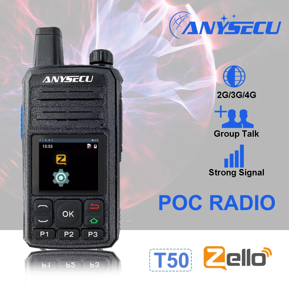 T50 4G сетевой приемо-передатчик Zello Walkie Talkie Long Range Gps 5200mAh Мобильный Ham POC радио